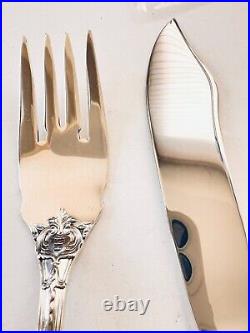 1 Francis 1st R&b Sterling Individual 2 Piece Fish Set Polished Gorgeous Hv 10