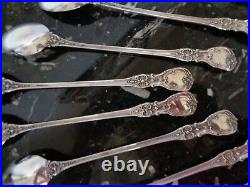 12 Old M+pat+d Reed&barton Francis I Ice Tea Spoon Sterling Silver Set Flatware