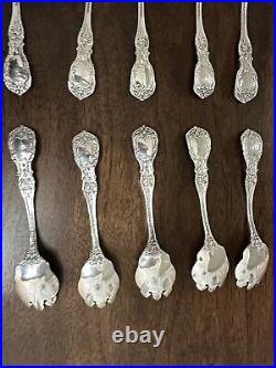 12 Pc Reed and Barton Sterling Flatware, Francis Ice Cream Fork, Ships Fast Now