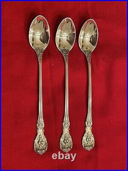 12 REED AND BARTON FRANCIS 1st STERLING ICED TEA SPOONS 7 3/4 LONG