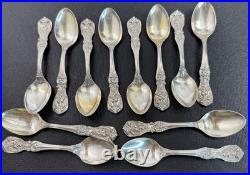 12 REED & BARTON Francis I First Sterling Demitasse Spoons 4 1/2 No Mono 186 GR
