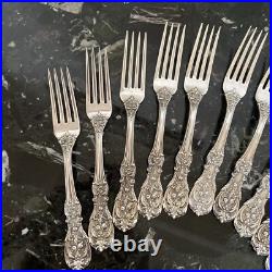 12 Rare Reed&barton Om+pat D+h Francis I Fork7 1/8 Sterling Silver Flatware Set