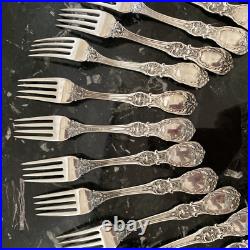 12 Rare Reed&barton Om+pat D+h Francis I Fork7 1/8 Sterling Silver Flatware Set