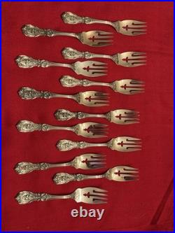 12 Reed & Barton Francis I Sterling Salad Forks Old Mark Pat. Date