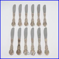 (12) Reed & Barton Francis I Sterling Silver Hollow Handle Butter Spreaders