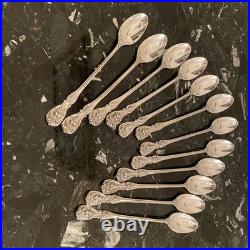 12 Set Reed&barton Francis I Om Pat Date 7 5/8 Iced Teaspoon Sterling Flatware