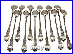 12 Vintage REED & BARTON Sterling Silver Long Handled Ice Tea Spoons FRANCIS I