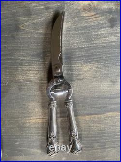 13 ¾ Reed & Barton Francis I Carving Set + Poultry Shears, Sterling Handles
