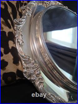 15 In Antique Reed & Barton Silver Plate King Francis Mirror Plateau Renaissance