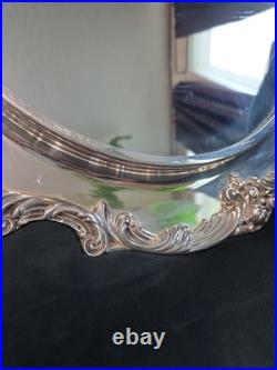 15 In Antique Reed & Barton Silver Plate King Francis Mirror Plateau Renaissance