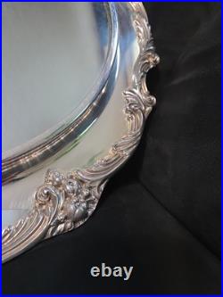 15 In Antique Reed & Barton Silver Plate King Francis Mirror Plateau Renaissance