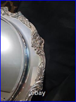 15 In Antique Reed & Barton Silver Plate King Francis Mirror Plateau Renaissance