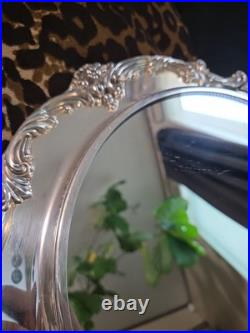 15 In Antique Reed & Barton Silver Plate King Francis Mirror Plateau Renaissance