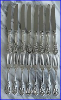 16 Piece Set 8 Place Forks & 8 Knives. Francis I Reed & Barton Sterling Silver