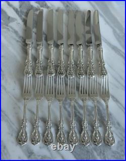 16 Piece Set 8 Place Forks & 8 Knives. Francis I Reed & Barton Sterling Silver