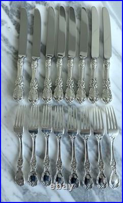 16 Piece Set 8 Place Forks & 8 Knives. Francis I Reed & Barton Sterling Silver