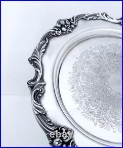 1950 Reed & Barton King Francis Ornate Midcentury Rococo Lg. Cake Stand 14 1/2