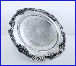 1950 Reed & Barton King Francis Ornate Midcentury Rococo Lg. Cake Stand 14 1/2
