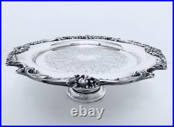 1950 Reed & Barton King Francis Ornate Midcentury Rococo Lg. Cake Stand 14 1/2