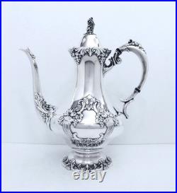 1950 Reed & Barton Rococo Revival King Francis Heavy Ornate Footed Coffee Pot