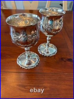 2 Rare Mint Reed & Barton Francis I Sterling Silver Goblets Cups Wine Water 570a