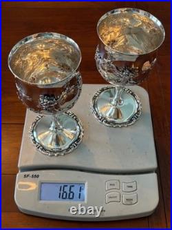 2 Rare Mint Reed & Barton Francis I Sterling Silver Goblets Cups Wine Water 570a