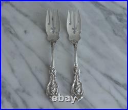 2 Reed & Barton FRANCIS I Sterling Silver Salad Forks Old Mark Mono G. 74 Grams