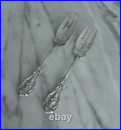 2 Reed & Barton FRANCIS I Sterling Silver Salad Forks Old Mark Mono G. 74 Grams