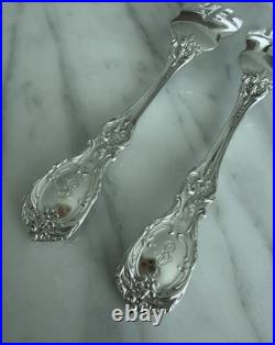 2 Reed & Barton FRANCIS I Sterling Silver Salad Forks Old Mark Mono G. 74 Grams