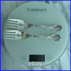 2 Reed & Barton FRANCIS I Sterling Silver Salad Forks Old Mark Mono G. 74 Grams