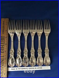 2 Reed & Barton Francis I Old Marks Pat H Sterling 7-1/8 Dinner Lunch Fork Mono