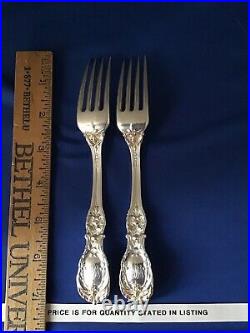 2 Reed & Barton Francis I Old Marks Pat Sterling 7-1/8 Dinner Lunch Fork Mono