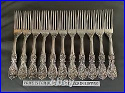 2 Reed & Barton Francis I Sterling Silver 7-1/4 Lunch Dinner Fork New H/M NoMono