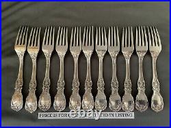 2 Reed & Barton Francis I Sterling Silver 7-1/4 Lunch Dinner Fork New H/M NoMono