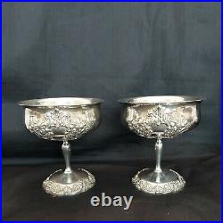 2 Reed & Barton King Francis Silver Plated Chalice Champagne Sherbet Cup Goblets