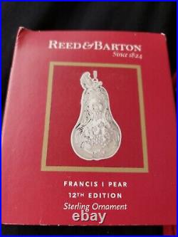 2009 Reed & Barton Sterling Silver Christmas Ornament Francis Edition Pear 12th