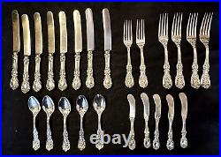 24 Pc. Set Francis I Sterling Silver Reed & Barton Knives Spoons Forks 1363 gms