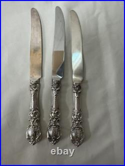 (3) Reed & Barton Beveled 9 5/8 FRANCIS I STERLING SILVER KNIVES withMono
