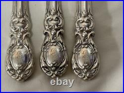 (3) Reed & Barton Beveled 9 5/8 FRANCIS I STERLING SILVER KNIVES withMono
