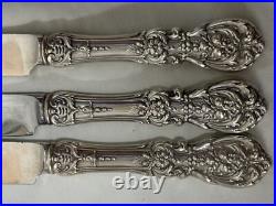 (3) Reed & Barton Beveled 9 5/8 FRANCIS I STERLING SILVER KNIVES withMono