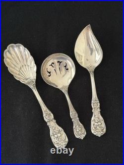 3 Reed & Barton Francis 1 Sterling Serving Pieces, Jelly, Bon Bon, Sugar Spoon