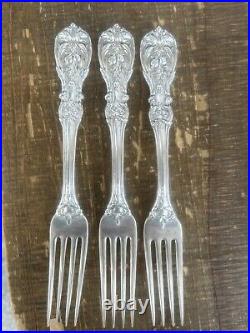 3 x 1907 Reed & Barton Francis I Sterling Silver 7-1/4 Fork OLD MARK No Mono