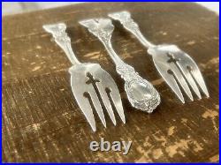 3 x Reed & Barton Sterling Silver Salad Forks 6 1/8 New Mark in Francis I