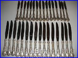 32 Pieces Sterling Silver Handle Reed & Barton Francis I Mirrorstele Knives set