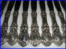 32 Pieces Sterling Silver Handle Reed & Barton Francis I Mirrorstele Knives set