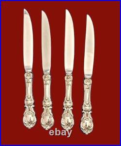 4 Francis I Reed & Barton Sterling Steak Knives Not Serrated Custom Made 13257