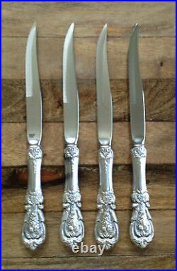 4 Lot Francis I by Reed & Barton Sterling Silver Steak Knife Set 9 EUC