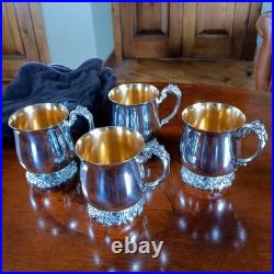 4 Reed & Barton 1629 King Francis Punch Cups Rare Gold Lined (22 available)