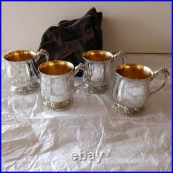 4 Reed & Barton 1629 King Francis Punch Cups Rare Gold Lined (22 available)