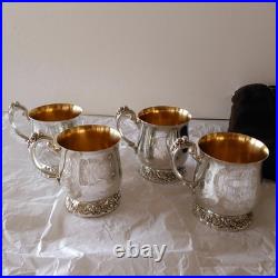 4 Reed & Barton 1629 King Francis Punch Cups Rare Gold Lined (22 available)
